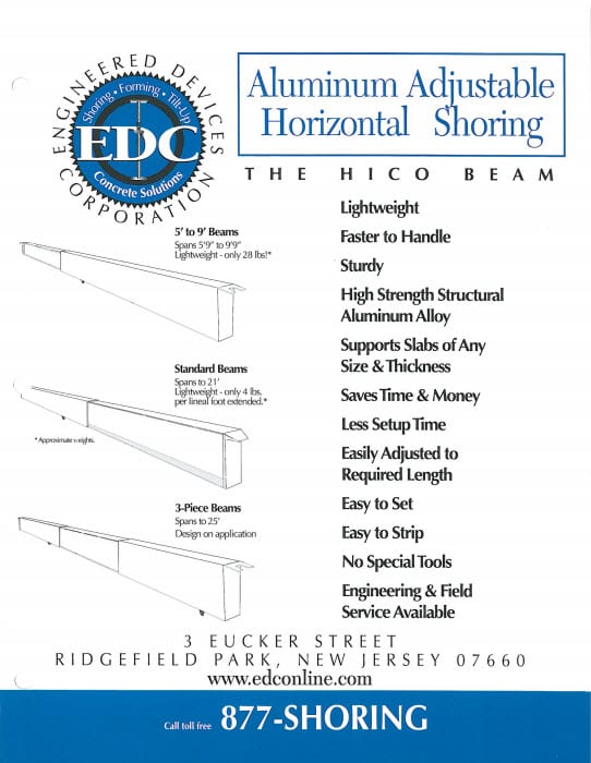 Aluminum Adjustable Horizontal Shoring catalog cover