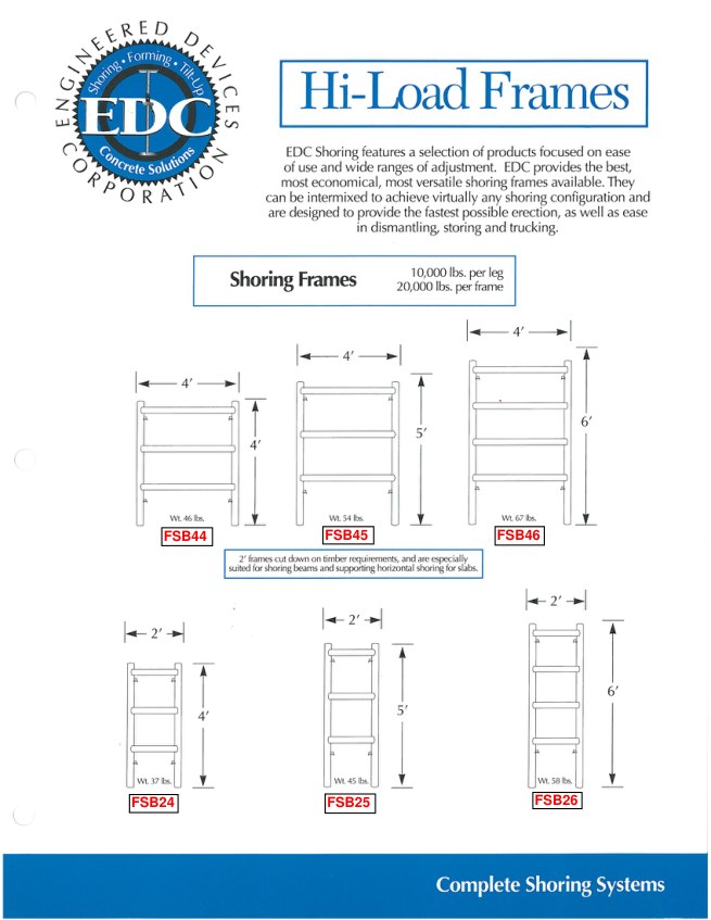 Hi-Load Shoring Frames catalog cover