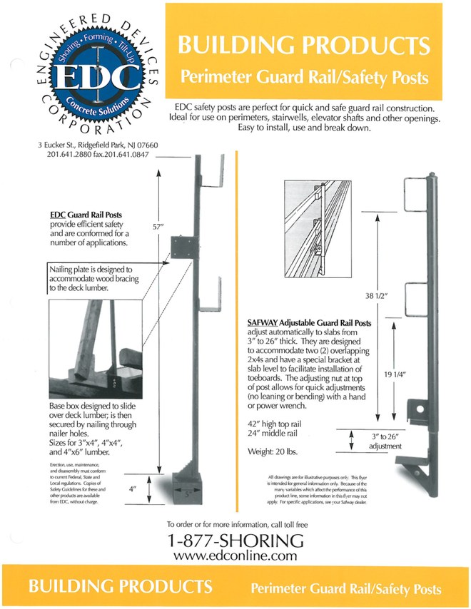 Building Products: Perimeter Guard Rail and Safety Posts sheet cover