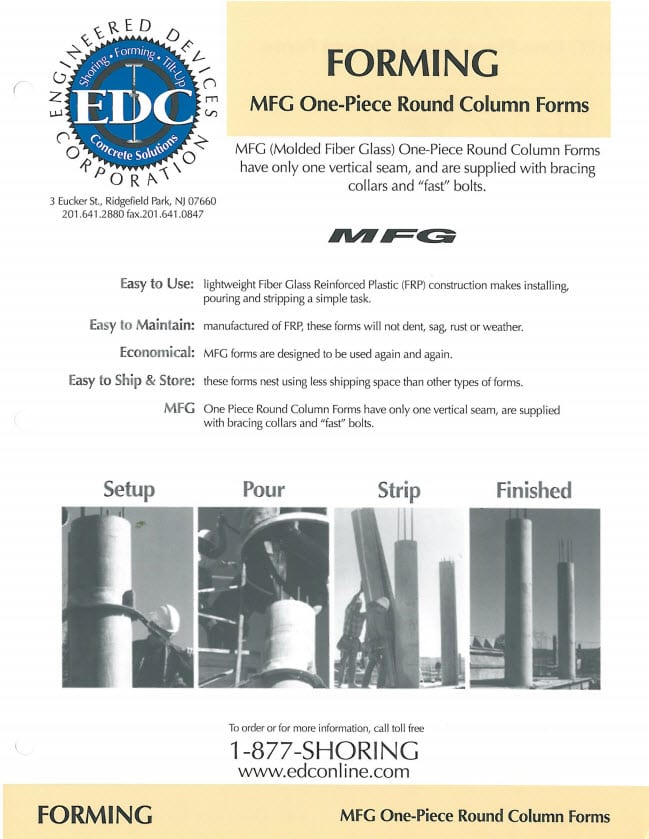 One-Piece Round Column Forms catalog cover