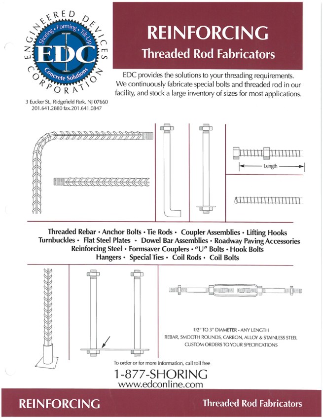 Reinforcing: Threaded Rod Fabricators catalog cover