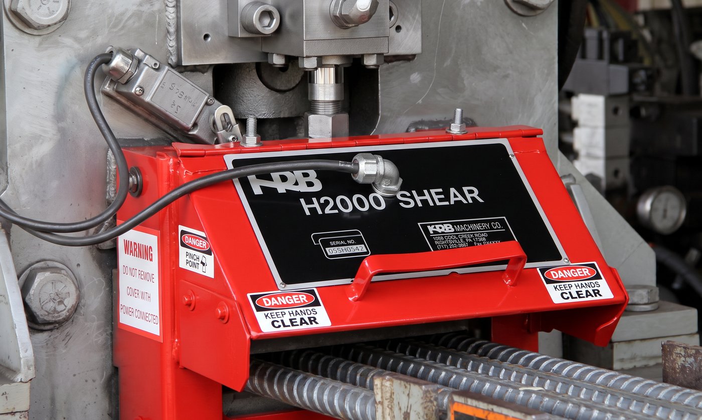 Close-up of a KRB H2000 Shear over lengths of rebar